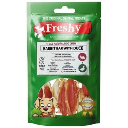 Freshy Ördek Eti Kaplı Tavşan Kulağı Köpek Ödülü 100 Gr