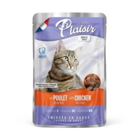 Plaisir Pouch Tavuklu Ciğerli Yetişkin Kedi Konservesi 100 gr