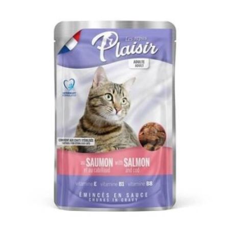 Plaisir Somonlu Morina Balıklı Pouch Kedi Konservesi 100 gr