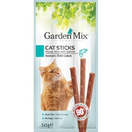 Gardenmix Tahılsız Somonlu Kedi Stick Ödül 3x5gr