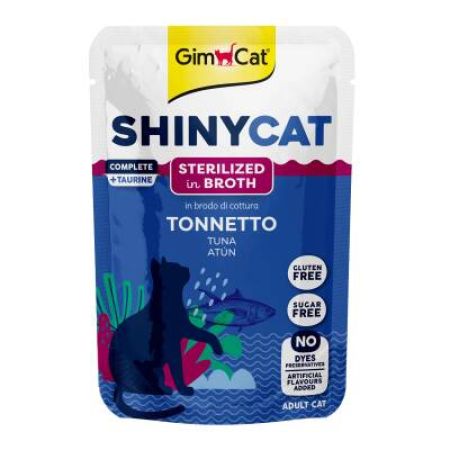 Gimcat Shinycat Pouch Ton Balıklı Kısırlaştırılmış Kediler İçin Yetişkin Kedi Çorbası 70 gr