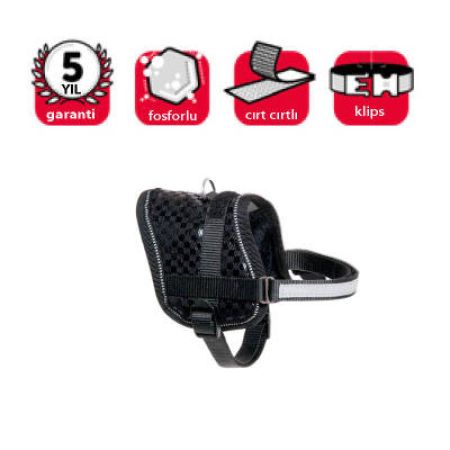 Karlie Reflektörlü Göğüs Tasması S 36-46 cm Siyah