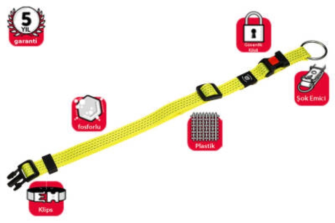 Karlie Kilitli Boyun Tasması M 40-55 cm Sarı