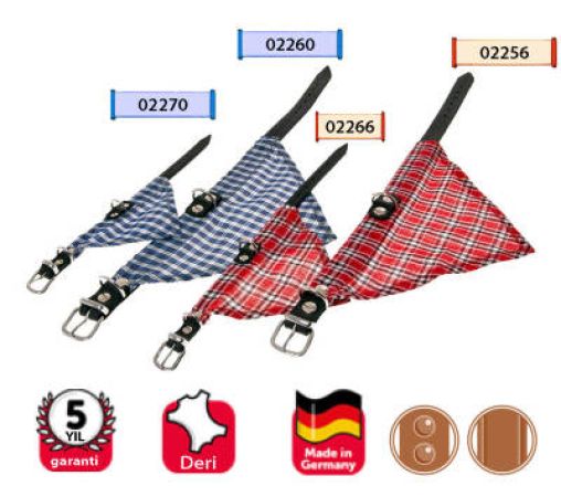 Karlie Deri Bandanalı Boyun Tasması 27 cm Mavi