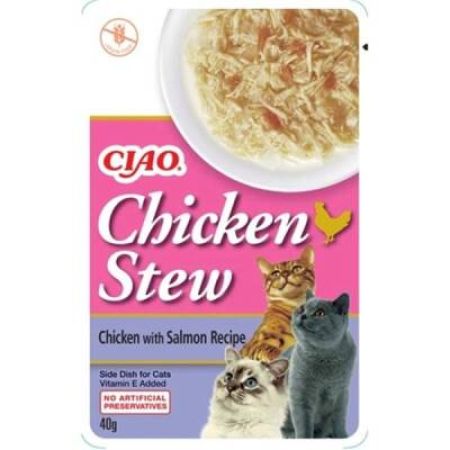 Ciao Chicken Churu Stew Tavuk Güveç ve Somon Balıklı Kedi Ödül Maması 50 gr