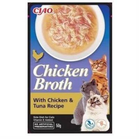 Ciao Chicken Churu Broth Ton Balıklı ve Tavuk Sulu Kedi Ödül Maması 50 gr