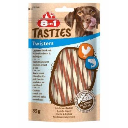 8in1 Tasties Twister Tavuk ve Balıklı Köpek Ödülü 85 gr
