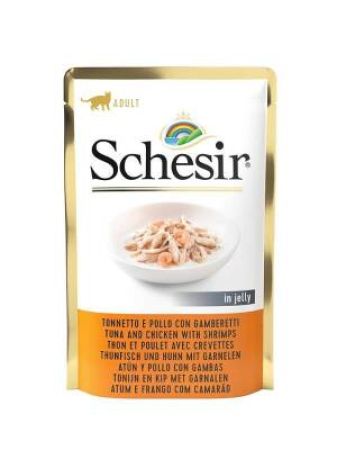 Schesir Pouch Tavuklı ve Karidesli Jöleli Kedi Konservesi 85 gr