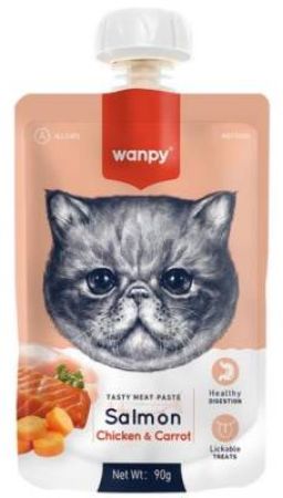 Wanpy Taze Somonlu ve Tavuklu  Kedi Et Ezmesi 90 gr