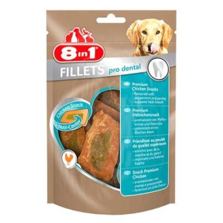 8in1 Fillets Pro Dental Tavuklu Köpek Ödül Maması Small 80 gr