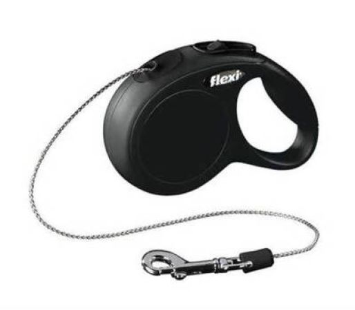 Flexi New Classic İp Otomatik Köpek Gezdirme Tasması Siyah XS 3 mt