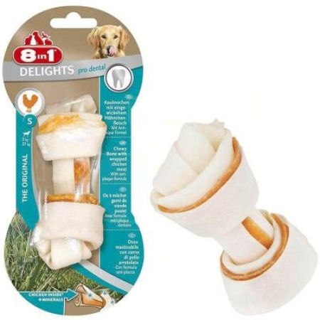 8in1 Delights Pro Dental Düğümlü Tavuk Etli Köpek Kemiği S 35 gr