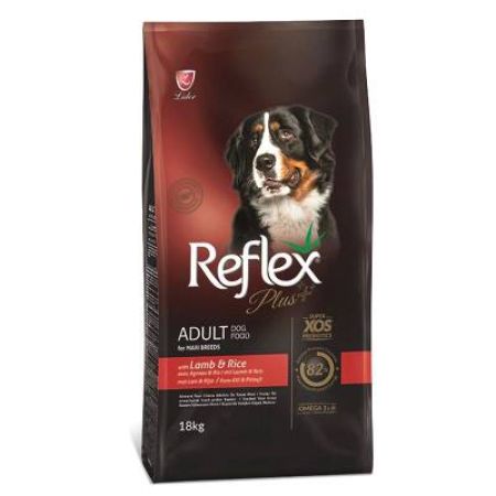 Reflex Plus Kuzu Etli ve Pirinçli Büyük Irk Yetişkin Köpek Maması 18 kg
