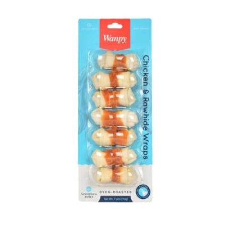 Wanpy Deri Üzerine Tavuk Sarılı Köpek Ödülü 90 gr 7'li