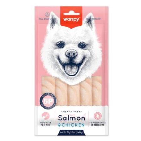 Wanpy Somonlu Tavuklu Krema Köpek Ödülü 5 X 14 gr