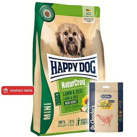 Happy Dog Mini NaturCroq Kuzu Etli Küçük Irk Köpek Maması 4 Kg + Dr. Clauders Ödül 80 Gr