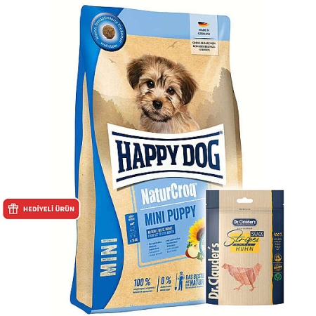 Happy Dog Mini Puppy NaturCroq Küçük Irk Köpek Maması 4 Kg + Dr. Clauders Ödül 80 Gr
