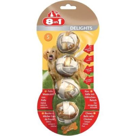 8in1 Delights Bones Köpekler İçin Ağız Bakım Kemiği Çiğneme Topu Small 4 Adet