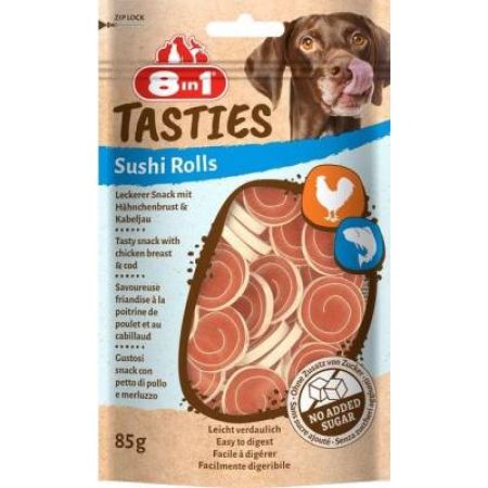 8in1 Tasties Tavuklu  ve Morina Balıklı Köpek Ödülü 85 gr