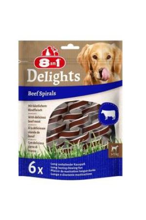 8in1 Smart Delights Chicken Spirals Biftekli Burgu Köpek Ödülü 6'lı