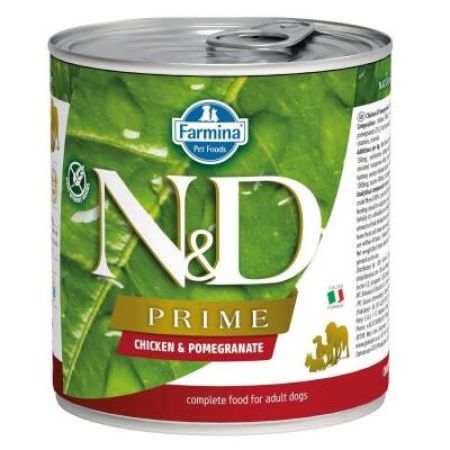 N&D Prime Tahılsız Tavuklu ve Narlı Yetişkin Köpek Konservesi 285 gr