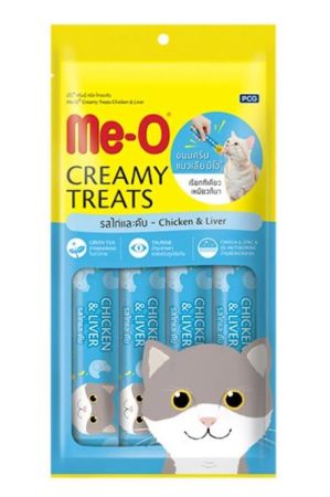Me-O Creamytreats Tavuklu Ve Ciğerli Sıvı Kedi Ödülü Maması 15 Gr x 4 Adet