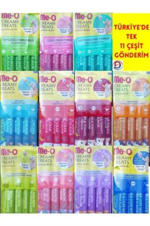 Me-O Tavuklu Ve Ciğerli Sıvı Kedi Ödülü Maması 4x15=60 gr 11'Li Karma Paket 