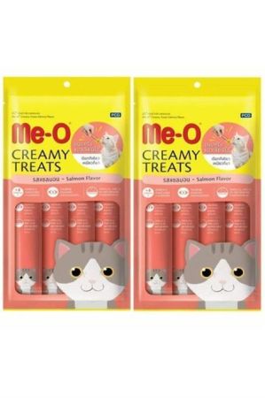 Me-O Kremalı Somonlu Kedi Sıvı Ödül Maması 15 Gr x 4'lü 2 Adet