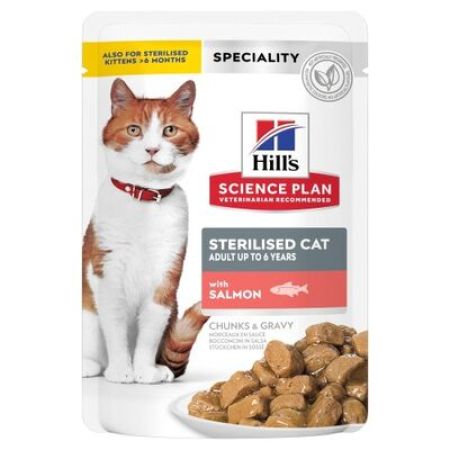Hills Tender Chunks In Gravy Somonlu Kısırlaştırılmış Kedi Yaş Maması 85 Gr
