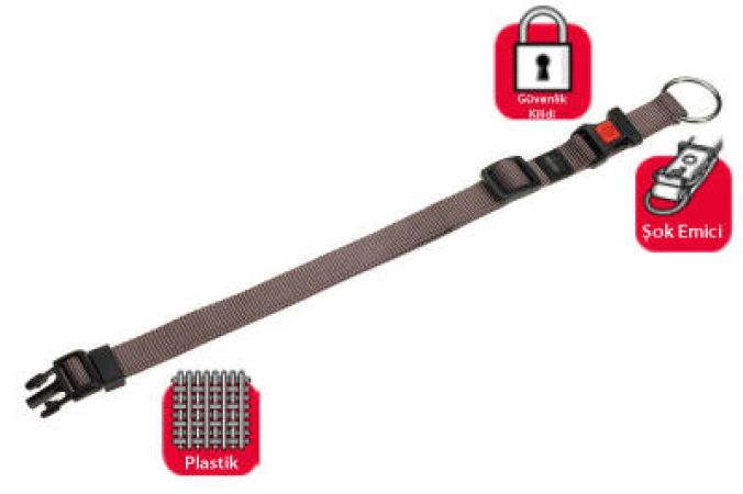 Karlie Kilitli Boyun Tasma M 40-55 cm Gri