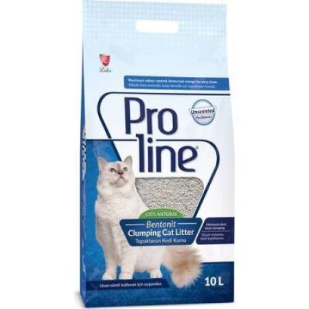 Proline Parfümsüz İnce Taneli Topaklaşan Bentonit Kedi Kumu 10 lt