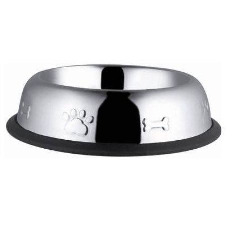 Euro Dog Desenli Oval  Kedi ve Köpek Çelik Mama Kabı 16 Oz 15,5 cm