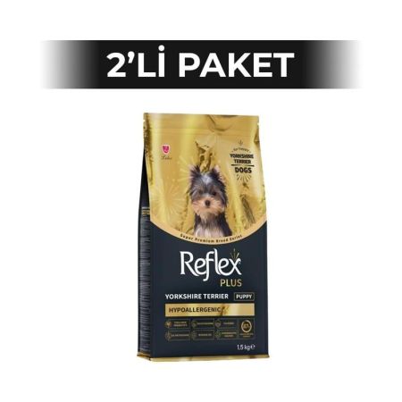 Reflex Plus Yorkshire Terrier Hypoallergenic Tavuklu Yavru Köpek Maması 1,5 kg 2 Adet