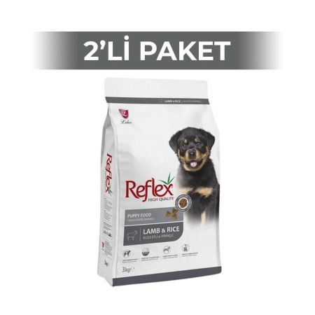Reflex Kuzulu ve Pirinçli Yavru Köpek Maması 3 kg 2 Adet