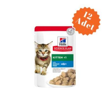 Hill's SCIENCE PLAN Gravy Kitten Okyanus Balıklı Yavru Kedi Konservesi 85 Gr x 12 Adet