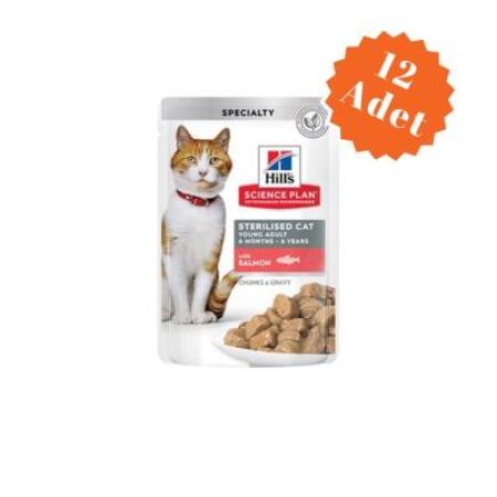 Hill's SCIENCE PLAN Gravy Sterilesed Kısırlaştırılmış Somonlu Yaş Kedi Maması 85 Gr x 12 Adet