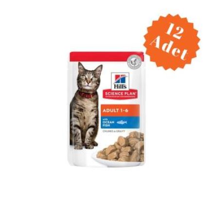 Hill's SCIENCE PLAN Gravy Okyanus Balıklı Yetişkin Kedi Konservesi 85 Gr x 12 Adet