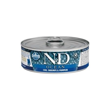 N&D Ocean Morina Balıklı, Balkabaklı Ve  Karidesli Tahılsız Yavru Kedi Konservesi  70 g