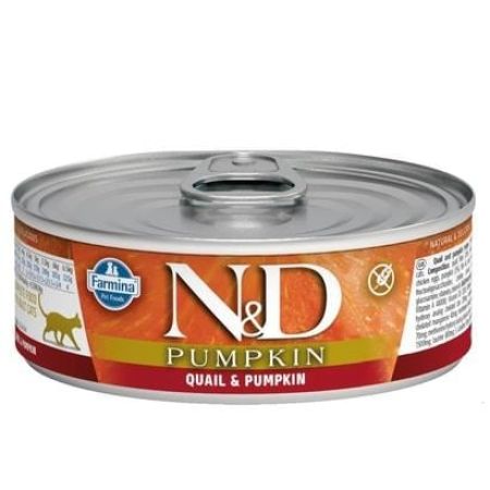 N&D Pumpkin Balkabaklı Ve Bıldırcınlı Tahılsız Kedi Konservesi  70 g