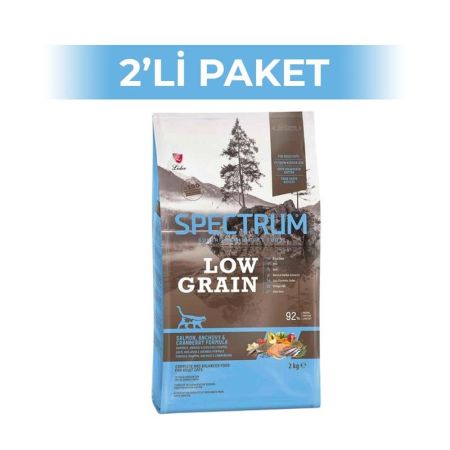 Spectrum Somonlu Hamsili ve Kızılcıklı Düşük Tahıllı Yetişkin Kedi Maması 2 kg 2 Adet