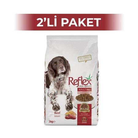 Reflex Yüksek Enerjili Biftekli Yetişkin Köpek Maması 3 kg 2 Adet