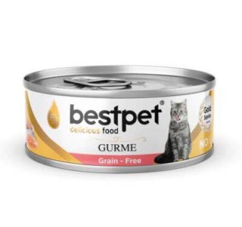 BestPet Gurme Jöle İçinde Somonlu Tahılsız Kısırlaştırılmış Kedi Konservesi 85 gr