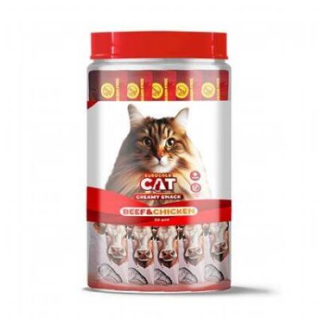 Euro Gold Kedi Ödül Çubuğu Sıvı Dana Tavuk Etli 30 Adet x 15 gr