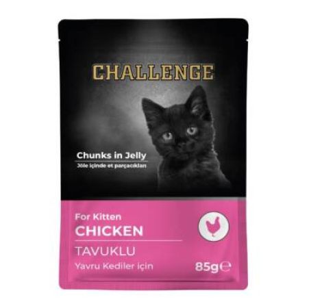 Challenge Pouch Tavuklu Yavru Kedi Konservesi 85 gr