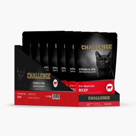 Challenge Sığır Etli Pouch Kedi Konservesi 85 g (12 Adet)
