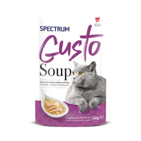 Spectrum Gusto Ton Balıklı, Tavuklu ve Tatlı Patatesli Kedi Çorbası 50gr