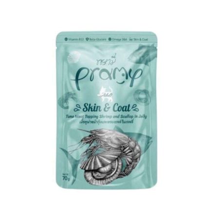 Pramy Skin&Coat Ton Balıklı Karides Jöleli Kedi Yaş Maması 70gr