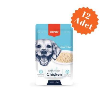 Wanpy Pouch Tavuklu Yetişkin Köpek Konservesi 100 Gr x 12 Adet