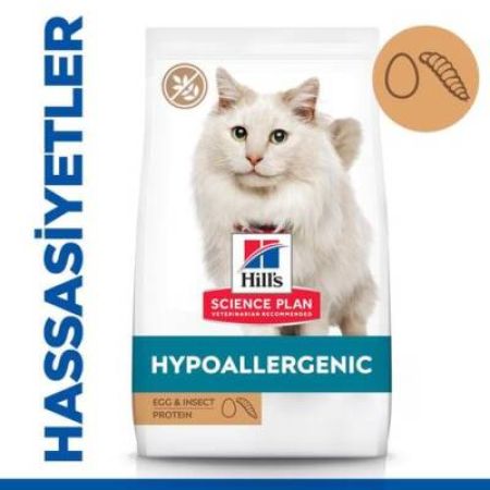 Hill's SCIENCE PLAN Hypoallergenic Yumurta ve Böcek Proteinli Yetişkin Kedi Maması 1,5 Kg