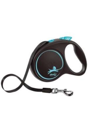 Flexi Black Design Mavi 5 mt Şerit Otomatik Tasma Small